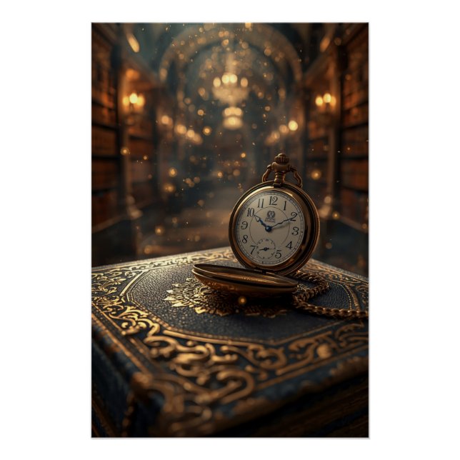 Póster Timeless Wisdom – The Golden Clock of Knowledge (Anverso)