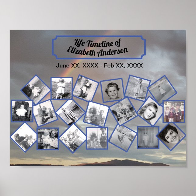 Póster Timeline Photo Collage with Rainbow Poster (Frente)