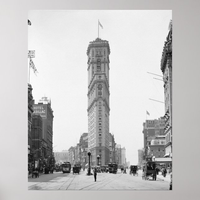 Póster Times Square, 1908. Foto de cosecha de vintage (Frente)