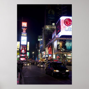 Póster Times Square de noche en Manhattan, Nueva York