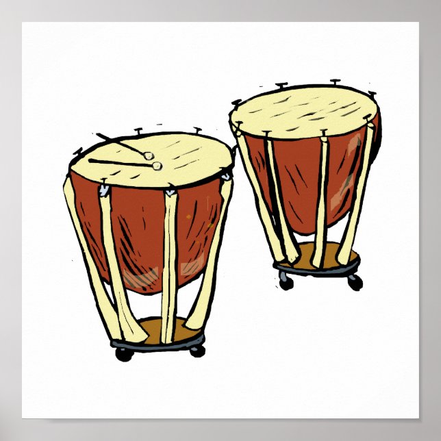 Póster Timpani Two Con Imagen Gráfica De Mallets (Frente)