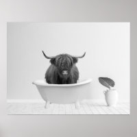 Tina de baño de vaca de las tierras altas horizont