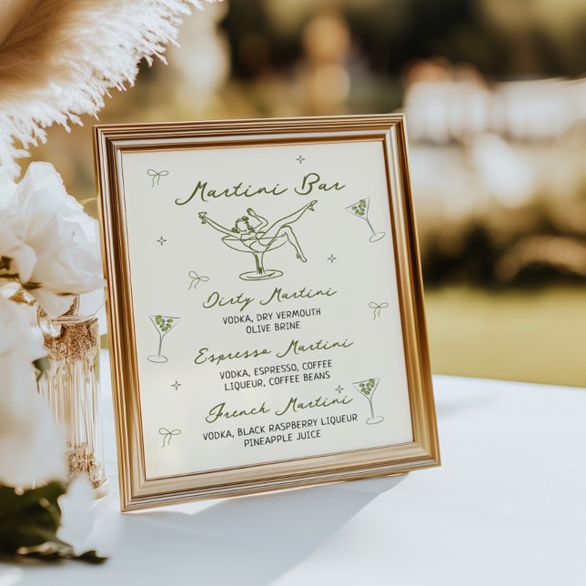 Póster Tini bit más viejo Quirky mano dibujada Martini Ba (Subido por el creador)