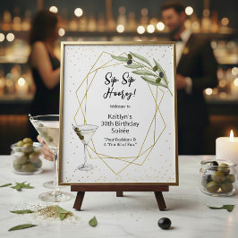 Póster Tini Bit Of Fun Martini Soirée Welcome Sign