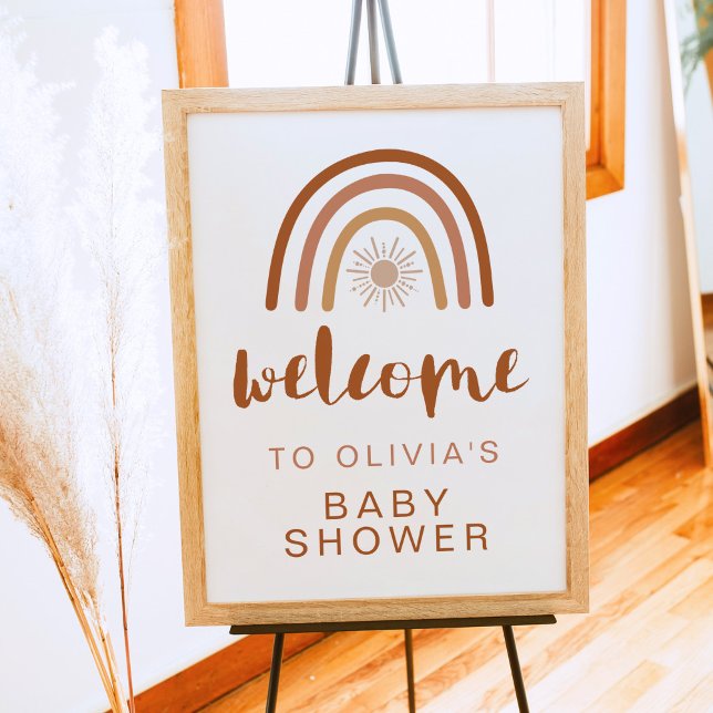 Póster TINLEY Boho Terracotta Rainbow Sun Baby Shower (Subido por el creador)