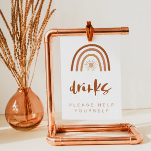 Póster TINLEY Boho Terracotta Rótulo de mesa de bebida ar