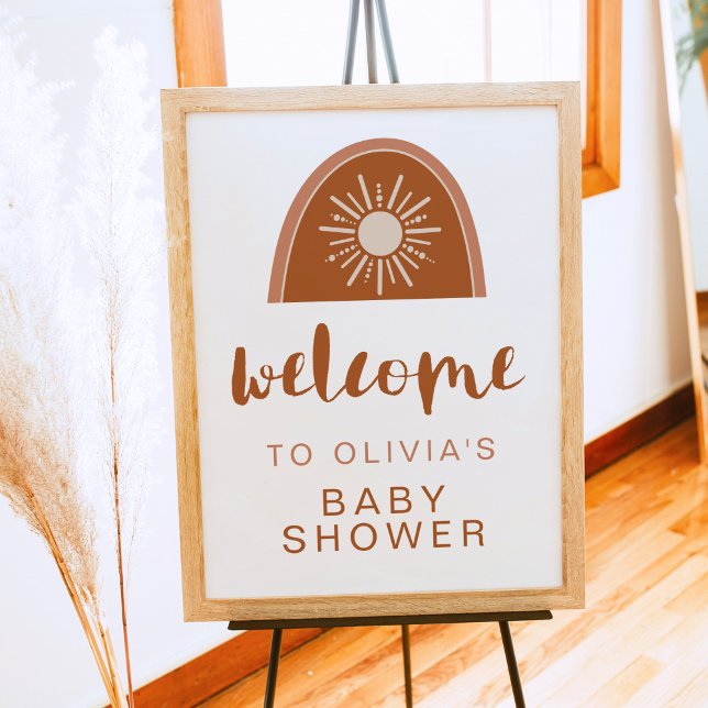 Póster TINLEY Boho Terracotta Sun Rainbow Baby Shower (Subido por el creador)