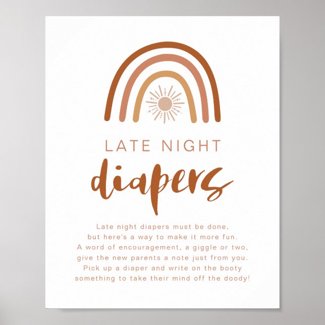 Póster TINLEY Terracota Rainbow Late Night Diapers Poste (Frente)