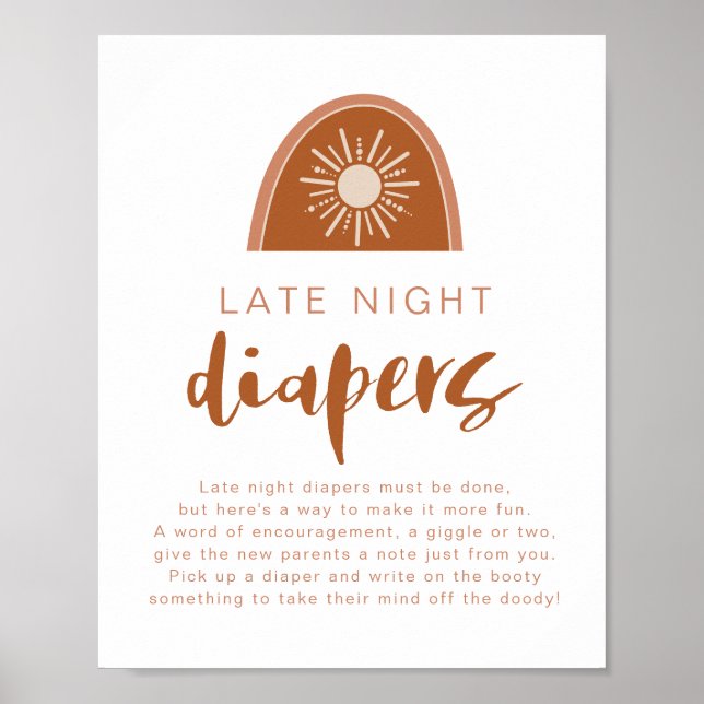 Póster TINLEY Terracotta Arcoiris Tarde Noche Diapers (Frente)