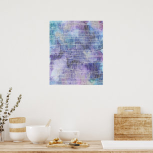 Póster Tinta abstracta de lavanda con líneas finas