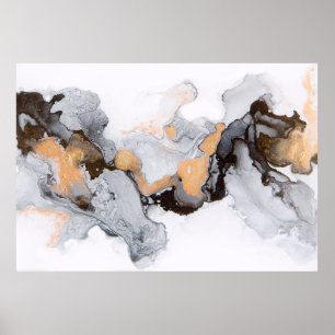 Póster Tinta abstracta y fondo acrílico. Tendencia 2018.