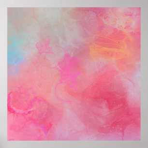 Póster Tinta acuarela rosa Pretty Stylish