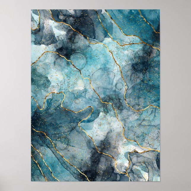 Póster Tinta azul de alcohol (Frente)