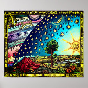 Póster Tinta de contraste de la cúpula Flammarion