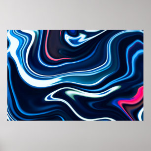 Póster Tinta de mármol colorida. Textura de patrón de már