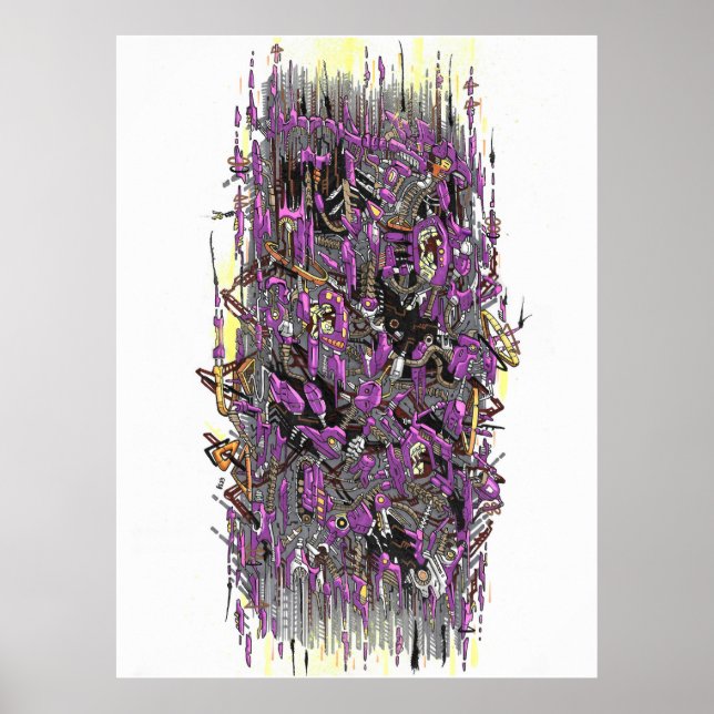 Póster Tinta de tormenta Techno (Frente)