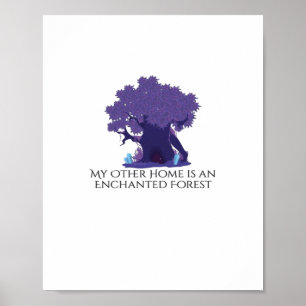 Póster Tinta de Whimsigog - Bosques místicos, lunas y mag