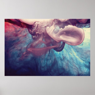 Póster Tinta en fotografía del extracto del agua