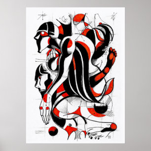 Póster Tinta mago roja