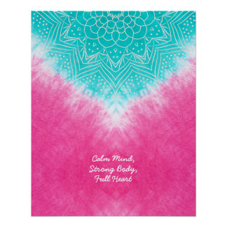Póster Tinta rosa y azul con estilo Mandala Sway