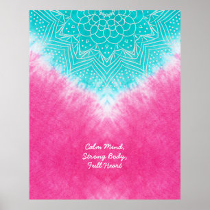 Póster Tinta rosa y azul con estilo Mandala Sway