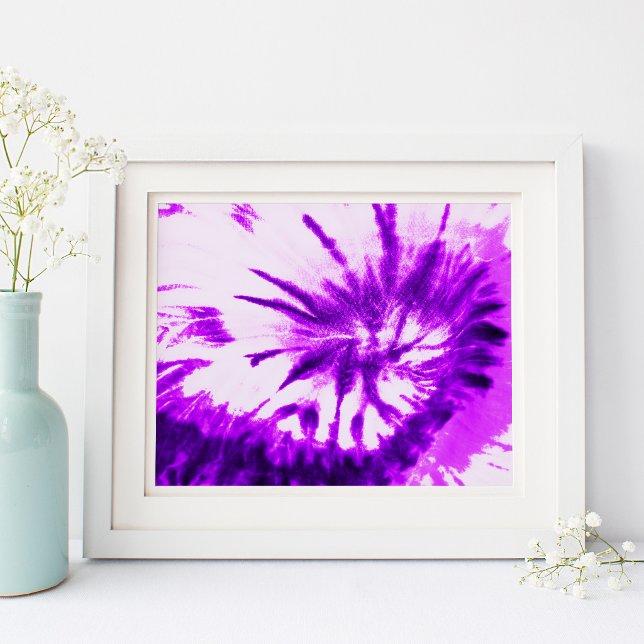 Póster Tinte morado con efecto tie dye (Purple Tie Dye Poster)
