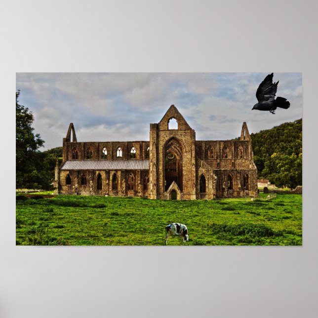 Póster Tintern Abbey Cistercian Monasterio Pastoral Escen (Frente)