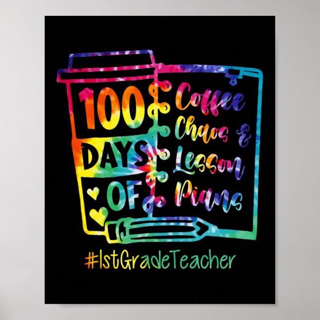 Póster Tintes 100 Días De Café Y Caos Té De Primer Grado (Frente)