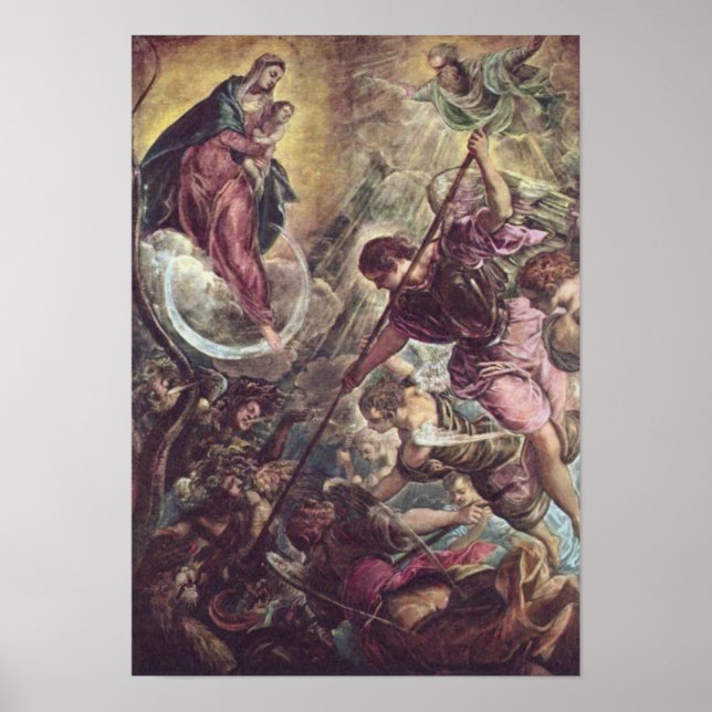 Póster Tintoretto – Archangel Michael Fights Satan (Frente)