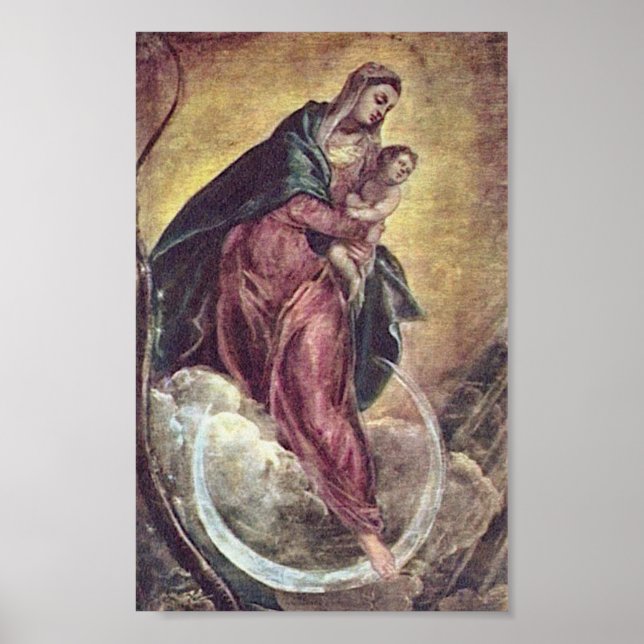 Póster Tintoretto Crescent Moon Madonna Maria Apocalypse (Frente)