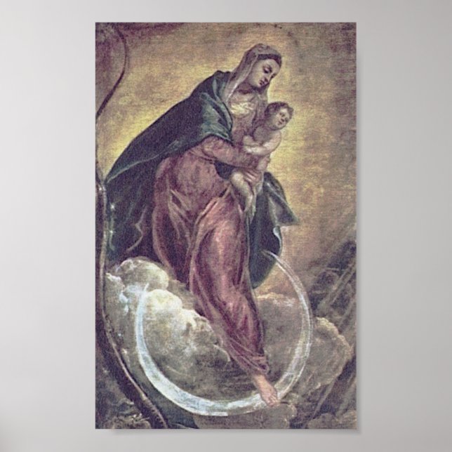 Póster Tintoretto Crescent Moon Madonna Maria Apocalypse (Frente)