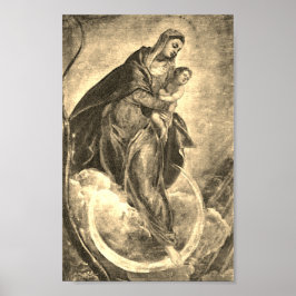 Póster Tintoretto Crescent Moon Madonna Maria Apocalypse