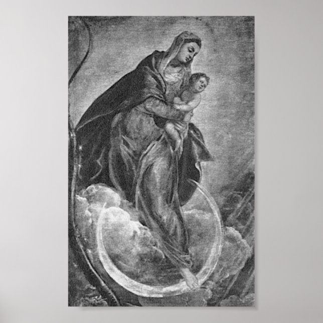 Póster Tintoretto Crescent Moon Madonna Maria Apocalypse (Frente)