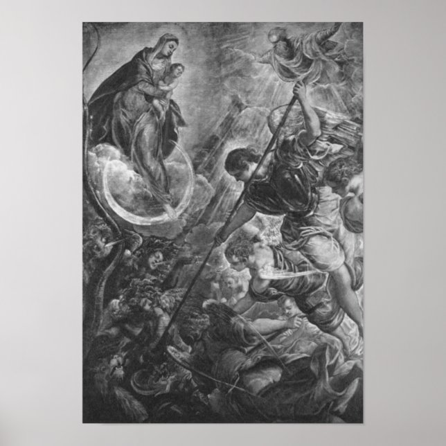 Póster Tintoretto – Kampf des Erzengels Michael mit Satan (Frente)