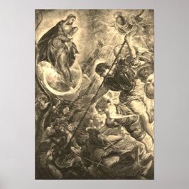 Póster Tintoretto - Kampf des Erzengels Michael mit Satan