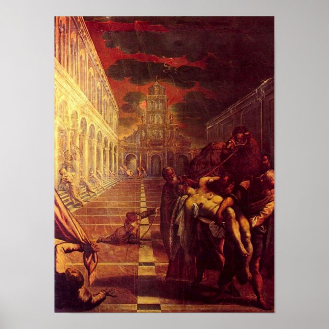 Póster Tintoretto - Salvaje del cadáver de San Marcos (Frente)