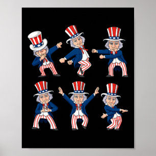 Póster Tío Bailarín Sam 4 De Julio Desafío De Baile Niños