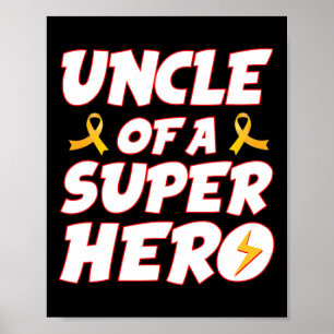 Póster Tío de cáncer infantil de una familia de superhéro