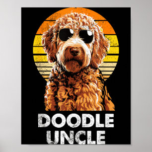 Póster Tío de Cool Retro Doodle Divertido Dueño de Perro 