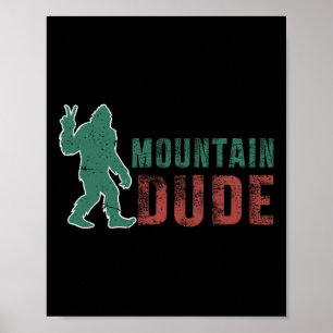 Póster Tío de la Montaña Divertido Bigfoot Sasquatch Rock
