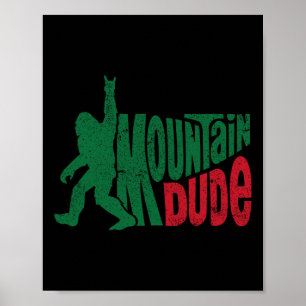 Póster Tío de la Montaña Divertido Bigfoot Sasquatch Rock