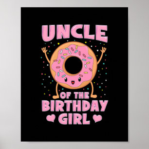 Póster Tío Del Chica De Cumpleaños, Pink Donut Doughnut
