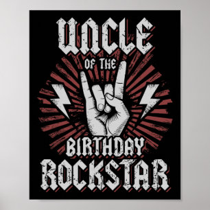 Póster Tío del cumpleañero estrella del rock Rocker coinc