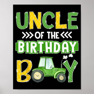 Póster Tío Del Cumpleaños Tractores Camiones De Granja