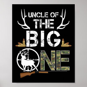 Póster Tío Del Gran Niño De Un Cumpleaños Deer Hunter Cam