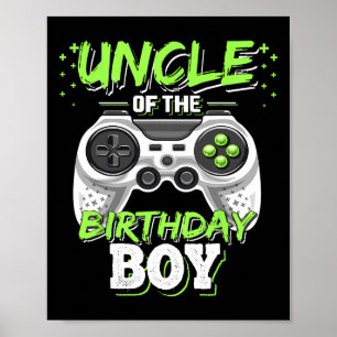 Póster Tío Del Niño De Cumpleaños Que Coincide Con El Nac