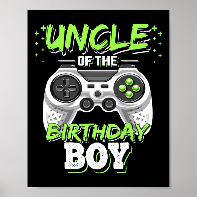 Póster Tío Del Niño De Cumpleaños Que Coincide Con El Nac (Frente)