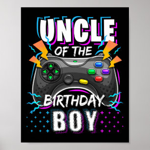 Póster Tío Del Niño De Cumpleaños Que Coincide Con El Nac