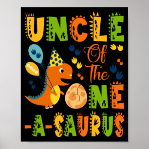 Póster Tío del One-A-Saurus cumpleaños 1er dinosaurio