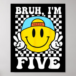 Póster Tío estoy en quinto 5 Cumpleaños genial chicos chi